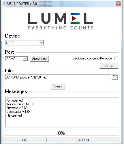 Bezpłatne oprogramowanie econ oraz pliki aktualizacyjne są dostępne na stronie www.lumel.com.pl. Uaktualnienie oprogramowania miernika (firmware) można wykonać poprzez interfejs RS485.
