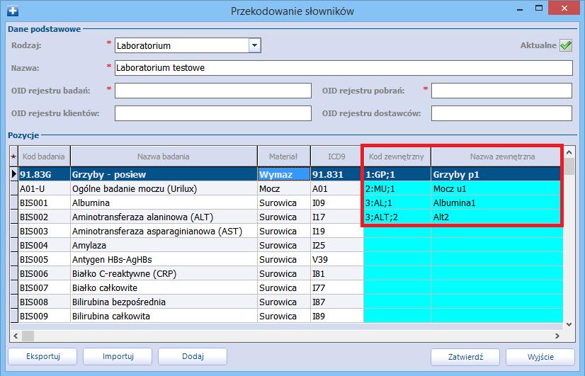 Konfiguracja Modułu ewyniki obsługiwanego w ramach systemu laboratoryjnego/diagnostycznego. 2.