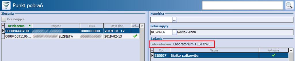 Punkt pobrań w mmedica 4.5 Zmiana laboratorium docelowego W wersji 6.0.0 aplikacji mmedica umożliwiono zmianę laboratorium docelowego, do którego ma zostać przekazana próbka.