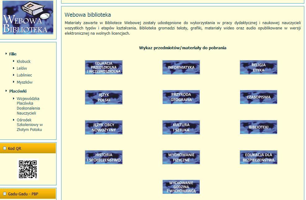 WEBOWA Biblioteka PBP RODN WOM Częstochowa Materiały zawarte w Bibliotece Webowej zostały udostępnione do wykorzystania w pracy dydaktycznej i naukowej