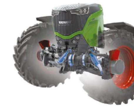 hydrauliczny osi tylnej Układ napędowy VarioDrive mistrzowska dystrybucja mocy Nowatorska konstrukcja układu napędowego umożliwia idealny rozkład momentu obrotowego na koła przednie i tylne,