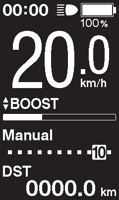 3. Wybrać żądany tryb wspomagania. Rower jest wyposażony w SC-E6100 lub EW-EN100. * Gdy zasilanie jest włączone, tryb wspomagania jest wyłączony [OFF].