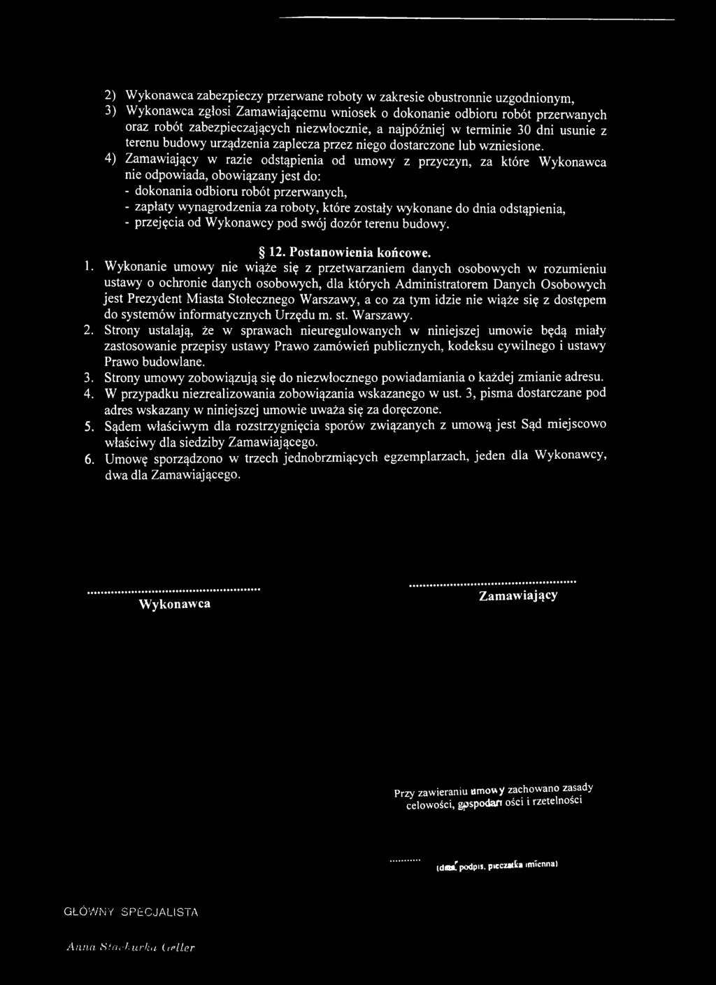. Postanowienia końcowe. 1.