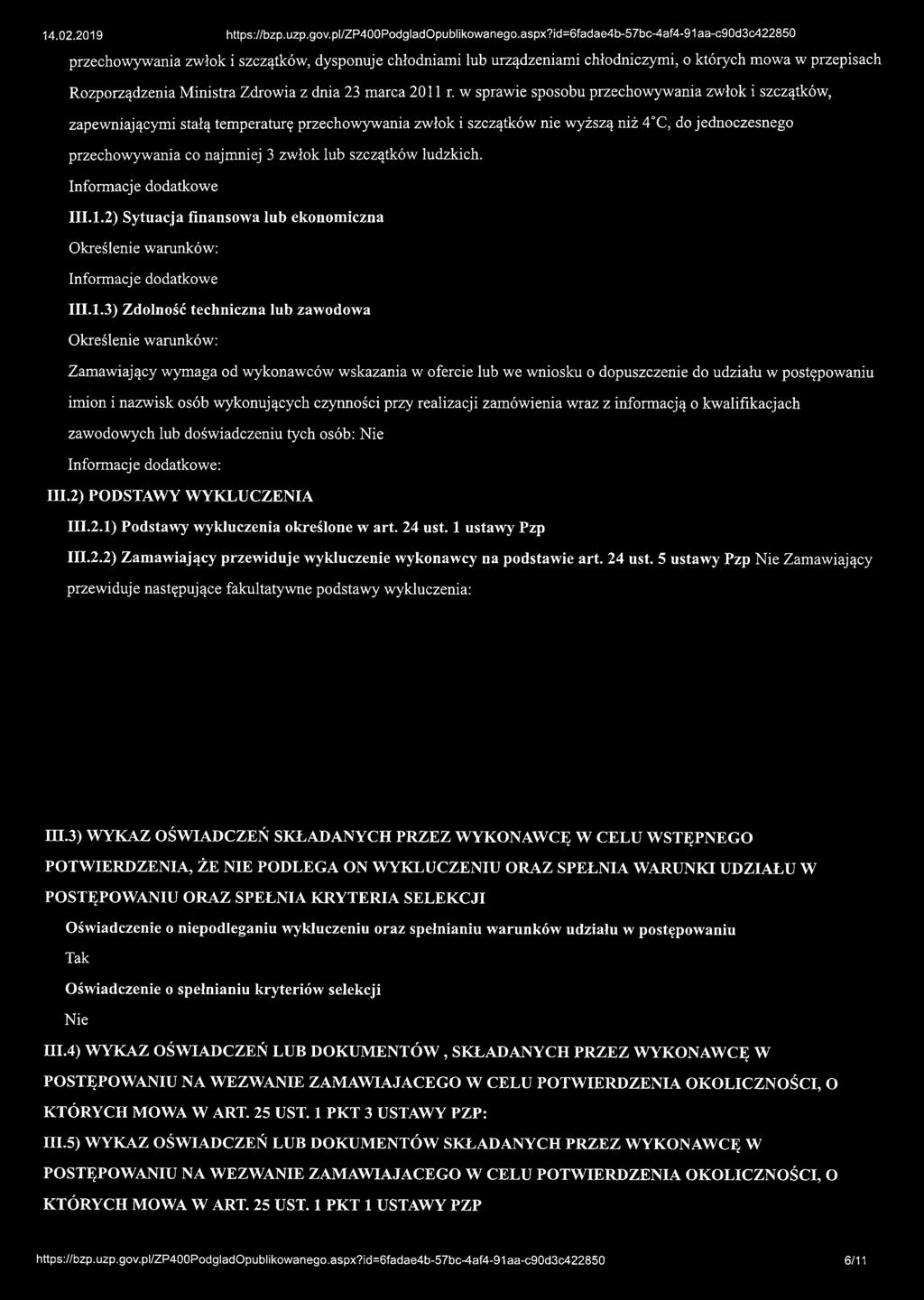 szczątków ludzkich. Informacje dodatkowe 11