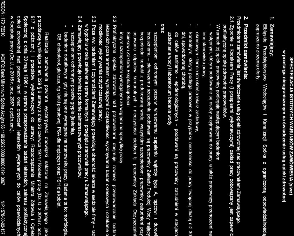 a Elbląskie Przedsiębiorstwo Wodociągów i Kanalizacji ISO 9001 Spółka z ograniczoną odpowiedzialnością ul.