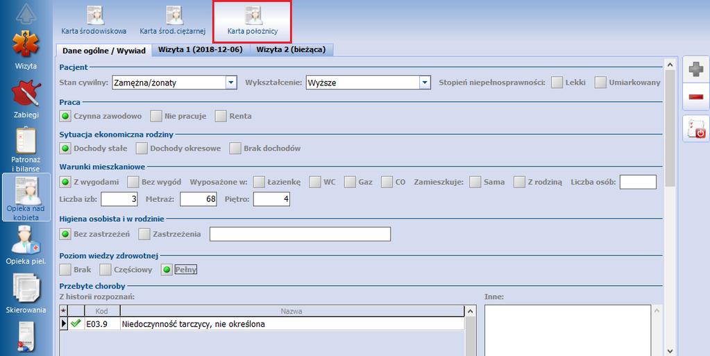 Opieka nad kobietą W celu wydrukowania karty opieki nad położnicą