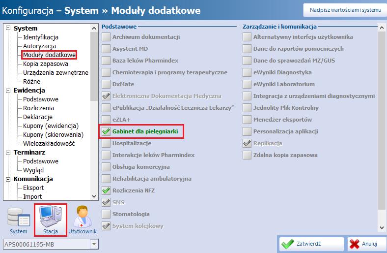 Rozpoczęcie pracy z modułem Rozdział Rozpoczęcie pracy z modułem 1 Aby włączyć moduł Gabinet Pielęgniarki należy: 1. 2. 3. 4. 5.