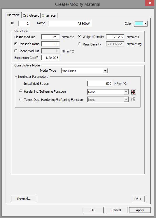 14. Wybierz Analysis Property Create 2D Plane Stress Nazwa: