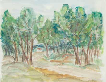 23 Henryk Epstein (1891 Łódź 1944 obóz koncentracyjny, prawdopodobnie Auschwitz) Pejzaż akwarela/papier, 43 x 55 cm sygnowany p.