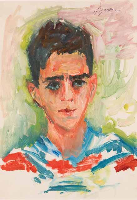 (1900 Radom 1981 Nowy Jork) Portret chłopca o ciemnych włosach olej/papier, 36 x 25 cm