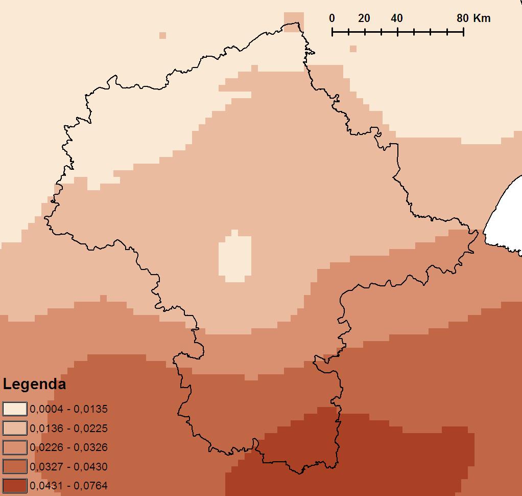 przez opady atmosferyczne w 2014 r.