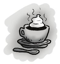 Marco: Barbara, vuoi qualcosa da bere? Barbara: Non ho sete, grazie. Marco: Vuoi un gelato? Ci sono due gusti: caffè e cioccolato.