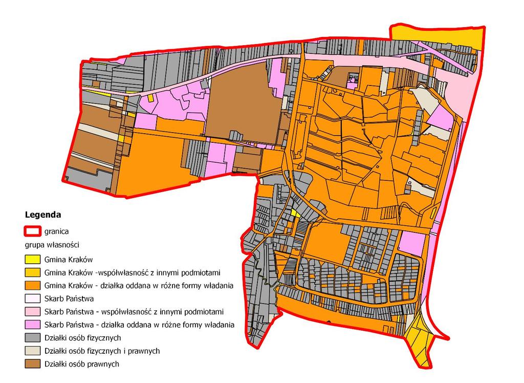 Rys. 7. Przestrzenne rozmieszczenie struktury własności gruntów (stan na marzec 2019 r.