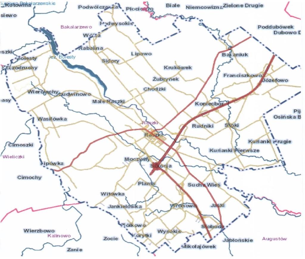 Załącznik Nr 1 do Statutu Gminy Raczki MAPA GMINY RACZKI
