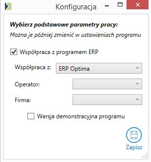 Rys 6. Parametry podłączenia do systemu ERP Bardziej szczegółowo proces podłączenia i zmiany określonych początkowo parametrów, opisano w kolejnym punkcie.