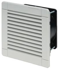 Wentylatory z filtrem do szaf sterowniczych 24V DC Niski poziom hałasu Minimalna głębokość w szafie Przepływ powietrza (14 470) m³/h (z zamontowanym w szafie filtrem wylotowym) Przepływ powietrza (24