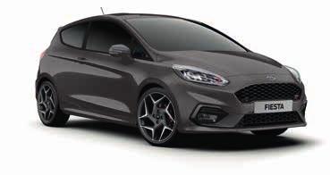 NOWY FORD FIESTA ST Nadwzie i gumienie Zewnętrzne elementy nadwzia Listwa wzdłuż dlnej linii szyb bcznych - w klrze czarnym Górna krata wltu pwietrza - w stylizacji ST Przedni zderzak - lakierwany w