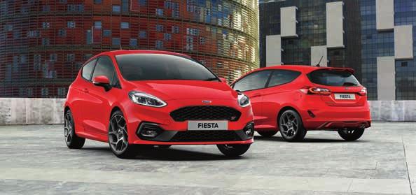 NOWY FORD FIESTA ST Wybrane wypsażenie we Wybrane zewnętrzne elementy nadwzia 17" bręcze kół ze stpów lekkich, wzór 5-ramienny ST Górna krata wltu pwietrza w stylizacji ST Listwy prgwe lakierwane w