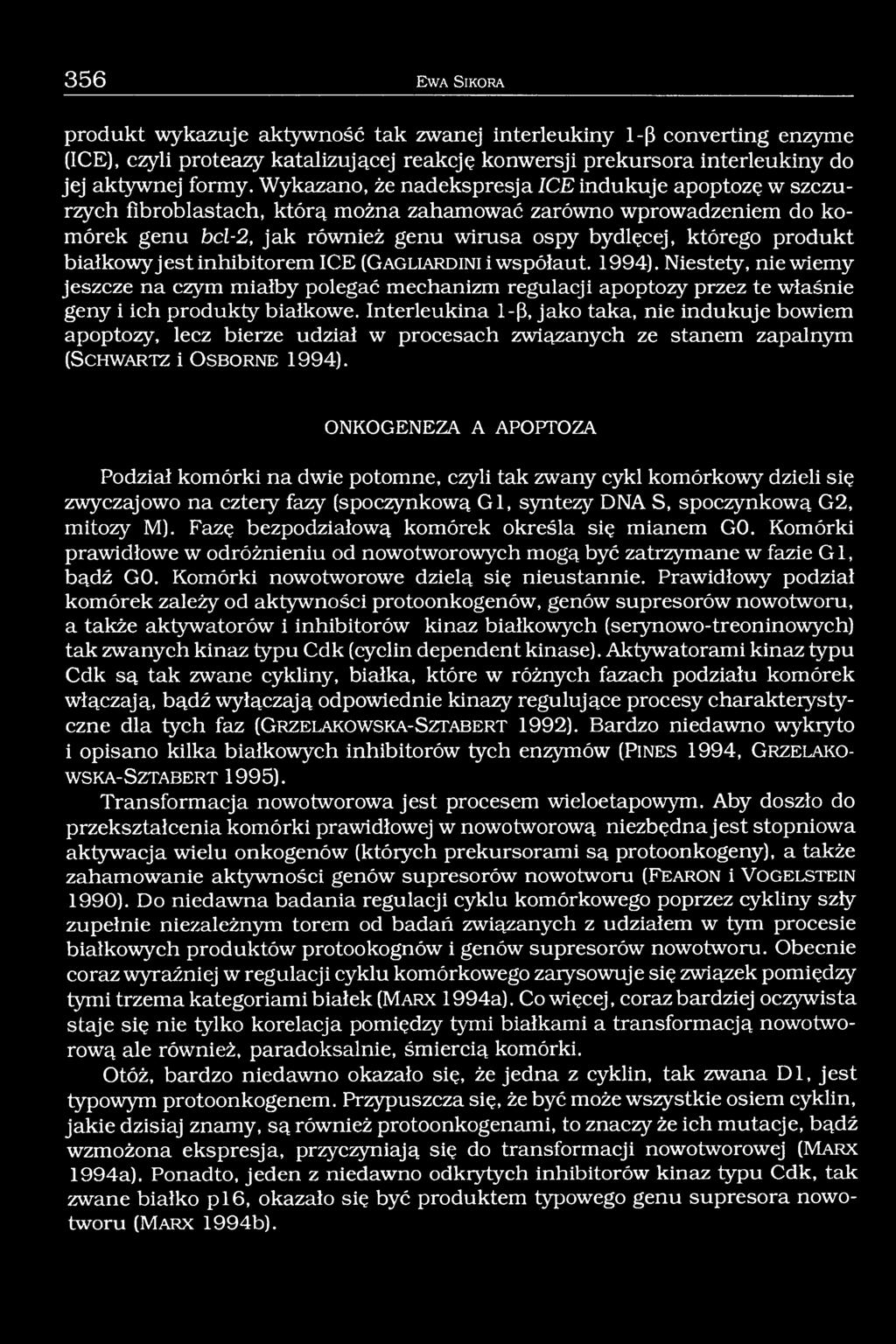 białkowy jest inhibitorem ICE (G ag llard in i i współaut. 1994). Niestety, niewierny jeszcze na czym miałby polegać mechanizm regulacji apoptozy przez te właśnie geny i ich produkty białkowe.