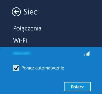 Krok 8: Na liście sieci bezprzewodowych pojawi się skonfigurowana nazwa sieci oraz pokaże