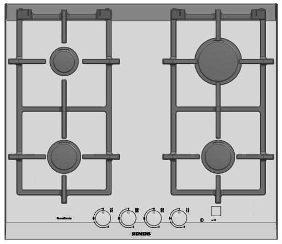 A készülék Rostélyok Égő, max. 1,1 kw Égő, max. 2,8 kw Égő, max. 1,9 kw Égő, max.