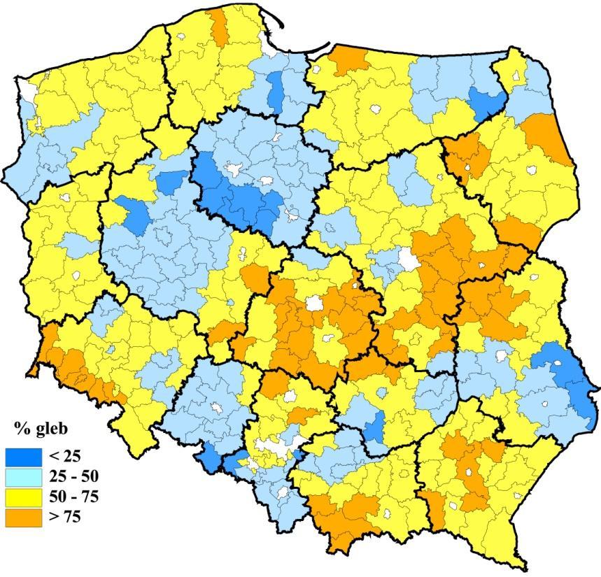 mln ton CaO, w tym dla gleb gruntów ornych około 9,6 mln ton CaO i gleb użytków