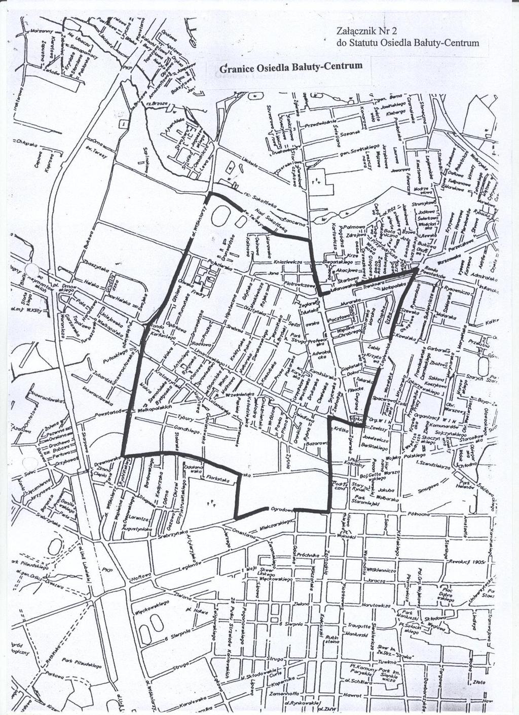 Załącznik nr 2 do Statutu Osiedla Bałuty-Centrum Granice Osiedla