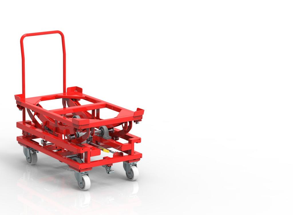 SWING TROLLEYS Swing trolleys were created to allow ergonomic depositing of assembled components.