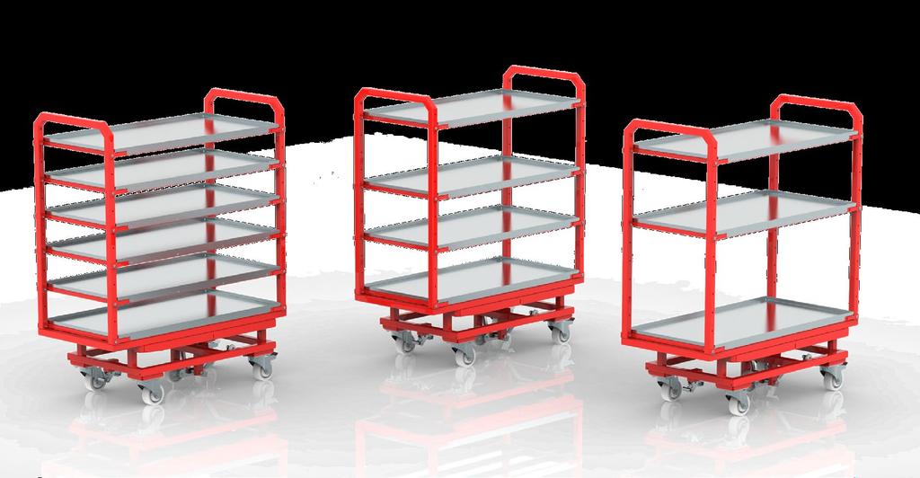 KLT TROLLEYS MAIN FEATURE KLT trolleys have the shelf superstructure that allow to transport many small,