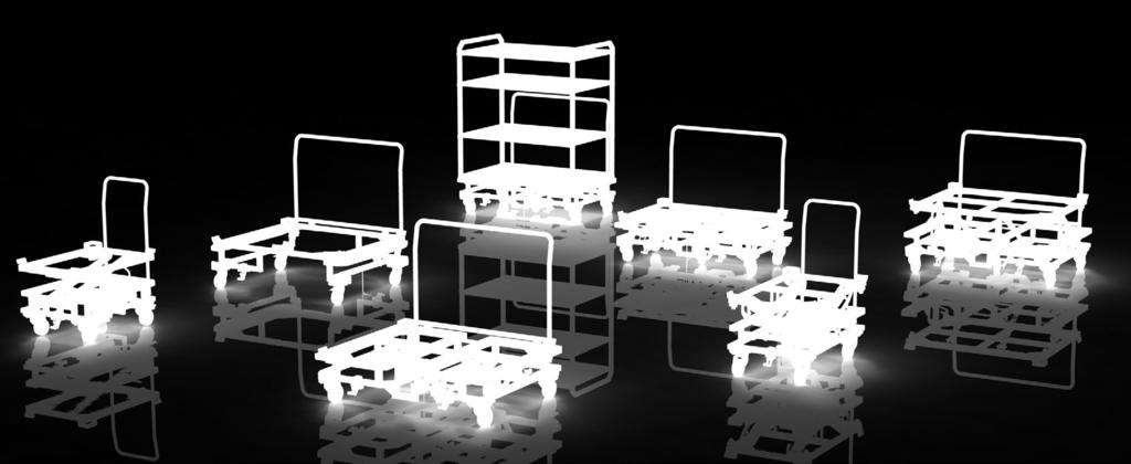 shelf superstructure to be raised on the upper surface, tilting trolleys, turning trolleys and lifting trolleys which help to increase the efficiency and ergonomics of material loading/unloading.