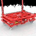 ROTATE TROLLEYS WÓZKI OBROTOWE SIMPLICITY AND FUNCTIONALITY WHEEL BLOCKING MECHANISM GUIDING SLANTS DIFFERENT WORKING SPACE DIMENSIONS TURNING UPPER FRAME The essence of light trolleys is the