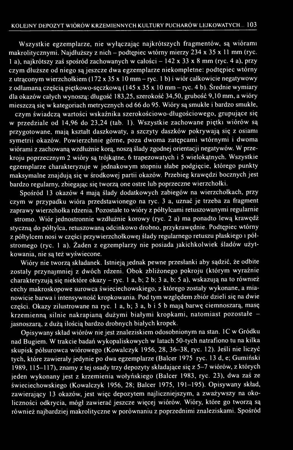 4 a), przy czym dłuższe od niego są jeszcze dwa egzemplarze niekompletne: podtępiec wtórny z utrąconym wierzchołkiem (172 x 35 x 10 mm - ryc.