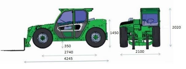 4 12. Waga eksploatacyjna. [kg] 7450 13. Wyposażenie brak osprzętu roboczego, oświetlenie robocze 14. Stan techniczny Maszyna znajduje się złym stanie technicznym.