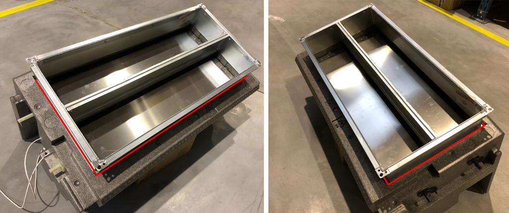 Plaats de OxC2-H-adapter in de EPP-behuizing aan de bovenkant van het OXEN-apparaat. Nis bij de dempers. Dicht de verbinding tussen OXC2-H en OXEN af met de dakdichtingsvloeistof rond de omtrek.