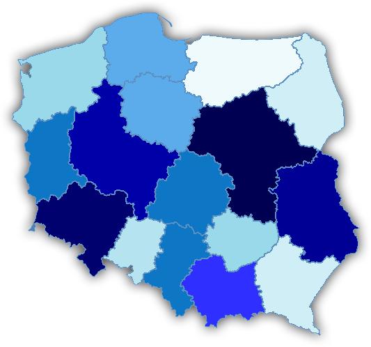 Ilość oświadczeń dot. zatrudnienia obywateli Ukrainy wg województw (2012-I pół. 2017) 1. Mazowieckie 1 311 974 2. Dolnośląskie 392 648 3. Wielkopolskie 312 508 4. Małopolskie 246 764 5.