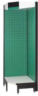 6024, 5 płyt stalowych perforowanych (prawe), wysokość 40 cm, koloru zieloneo AL 6024. Na życzenie w kolorze jasnoszarym AL 7035.