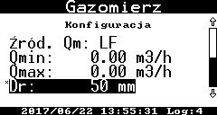 Jest to druga po parametrach transmisji najczęściej ustawiana grupa parametrów z poziomu obsługi lokalnej. Vm licznik objętości gazu w warunkach mierzonych.