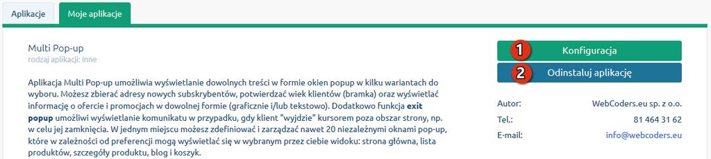 1 Kliknij przycisk Konfiguracja (rys. 3.1 opcja 1).