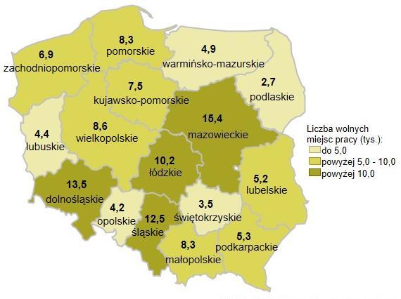 Liczba ofert pracy jest nieco niższa niż w styczniu b.r., ale nadal utrzymuje się na wysokim poziomie.