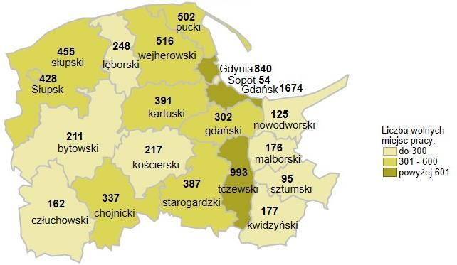 pomorskie 6,1 5,2 Stopa bezrobocia 1 16,7 - liczba zarejestrowanych bezrobotnych 49,5 -