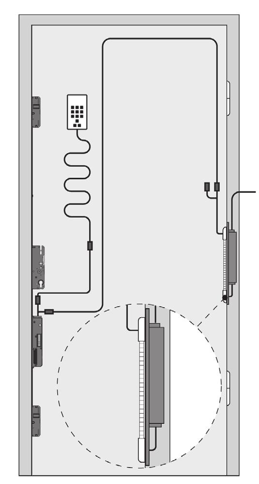 Zestawy Plug and Play Zestaw Plug and Play do drzwi PCV Elementy bazowe W skład każdego zestawu Plug and Play wchodzą: Adapter do elektromechanicznego napędu GENIUS A lub A-napędu przewód