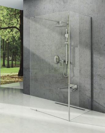 Kabiny prysznicowe na miarę Walk-In Wall - jedna stała ścianka - z wejściem z jednej strony Cena: 2 480,- Efektywne rozwiązanie, które dostosuje się do wymagań użytkownika.