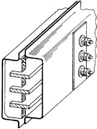 = 4 mm, b = 30 mm, długość l = 1000 mm, d = 10 mm, przy przepływie prądu obciążenia 5 ka (Rys.