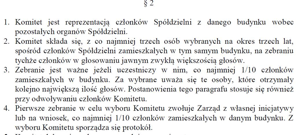 Powołanie Komitetu Domowego na podstawie Regulaminu