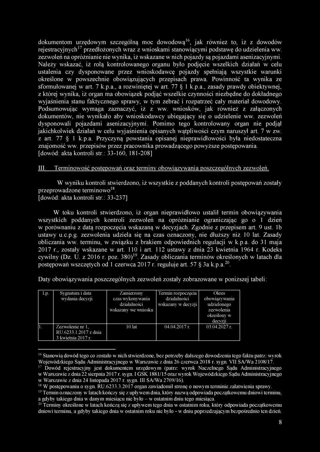 Należy wskazać, iż rolą kontrolowanego organu było podjęcie wszelkich działań w celu ustalenia czy dysponowane przez wnioskodawcę pojazdy spełniają wszystkie warunki określone w powszechnie