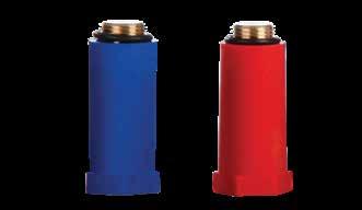 Korki dostępne są z rozmiarami średnicy: 1/2 oraz 3/4 oraz w dwóch wariantach kolorystycznych czerwonym i niebieskim.