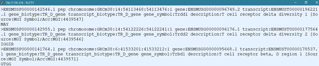 Protein sequences for Ensembl or