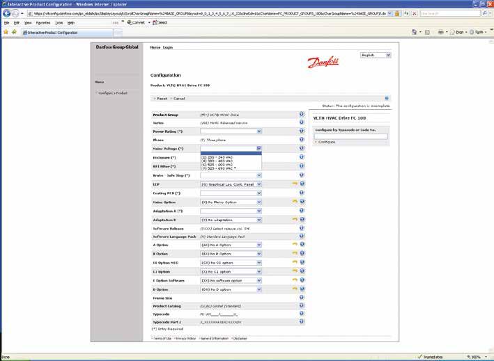 Skonfiguruj swoją własną VLT spełniającą potrzeby Twojej aplikacji na www.danfoss.