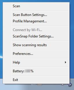 Fujitsu ScanSnap ix100 Instrukcja obsługi (Windows) Ikona ScanSnap Manager Podczas pracy ScanSnap Manager na pasku powiadomień (z prawej strony paska zadań) wyświetla się ikona ScanSnap Manager.