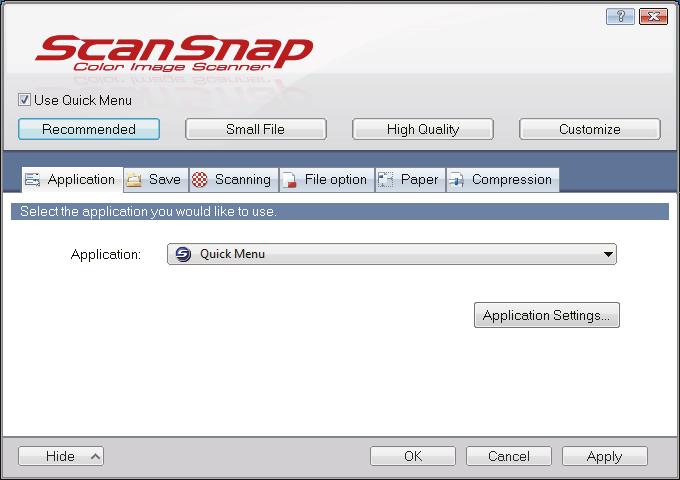 Fujitsu ScanSnap ix100 Instrukcja obsługi (Windows) Okno [ScanSnap Setup] Po kliknięciu prawym klawiszem myszy na ikonę ScanSnap Manager Button Settings] otworzy się poniższe okno.
